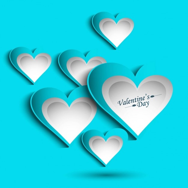 Gratis vector blauwe kleur liefde wenskaart