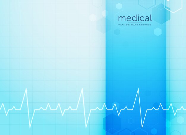 Blauwe medische en wetenschappelijke achtergrond met hartslaglijn