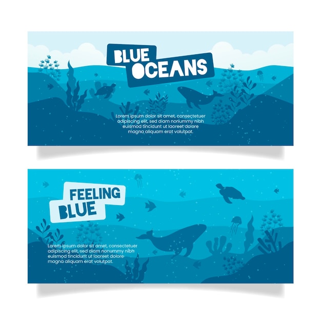 Blauwe oceaan restaurant banner