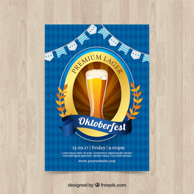 Blauwe oktoberfest brochure