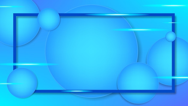 Blauwe ovale achtergrond met neonlichtconcept