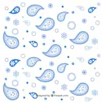 Gratis vector blauwe paisley ornamenten achtergrond