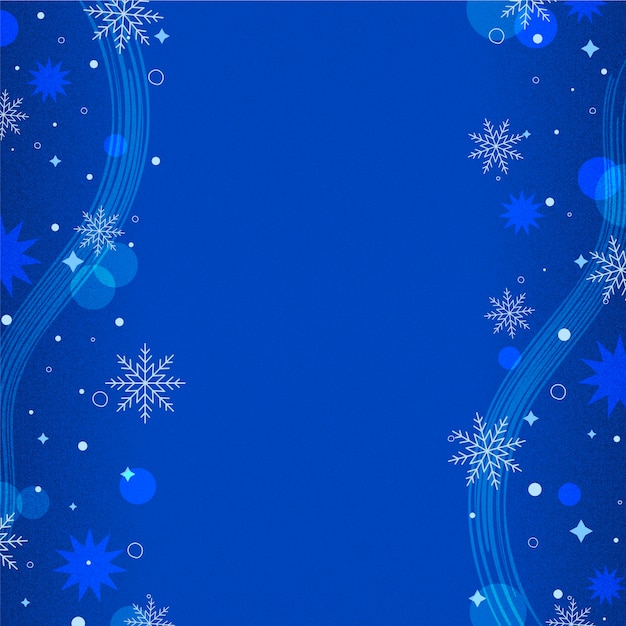 Gratis vector blauwe platte sneeuwvlokrand