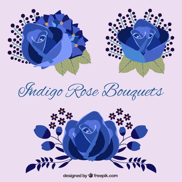 Gratis vector blauwe rozen, voor bloemstukken