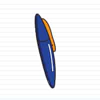 Gratis vector blauwe school pen ontwerp vector