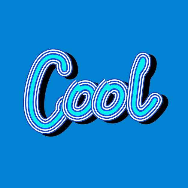 Blauwe tinten Cool vector kalligrafie sticker