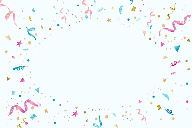 Blauwe vector linten feestelijke nieuwjaarsfeest frame achtergrond met ontwerpruimte