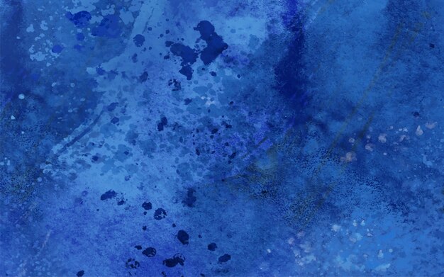Blauwe vlekken en druppels in aquarel