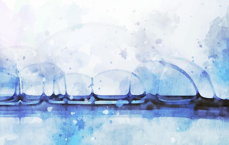 Gratis Vector blauwe water zeepbel aquarel achtergrond