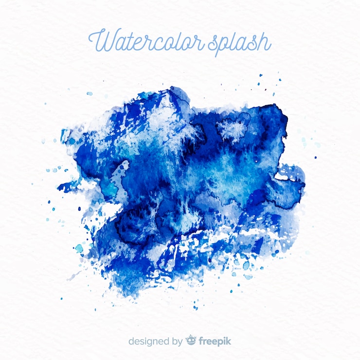 Gratis Vector blauwe waterverf splash