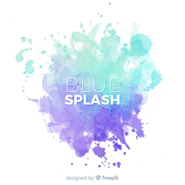 Gratis Vector blauwe waterverf splash