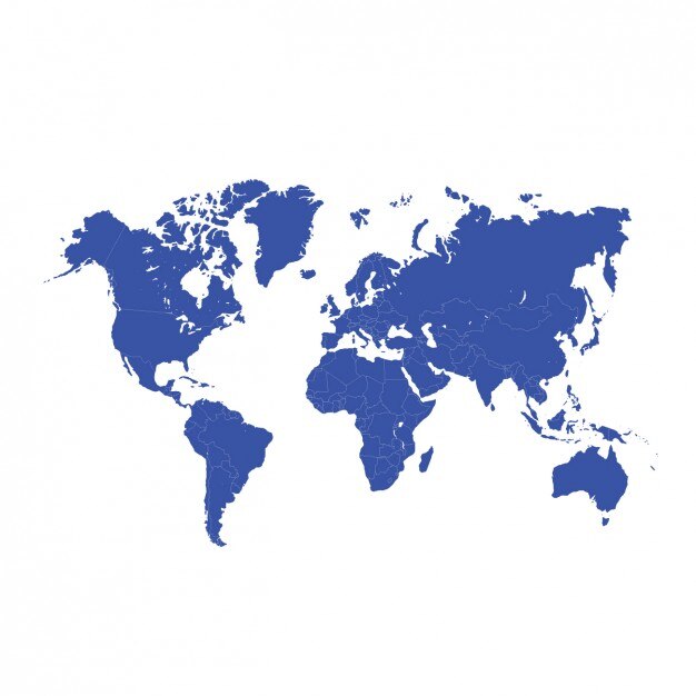 Blauwe wereldkaart ontwerp