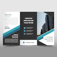 Gratis vector blauwe zaken trifold brochure brochure flyer template