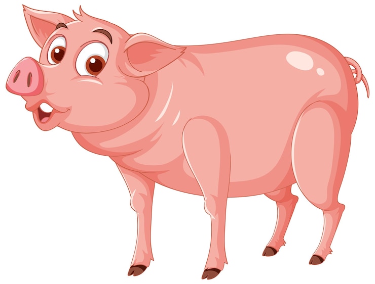 Gratis Vector blij varken stripfiguur