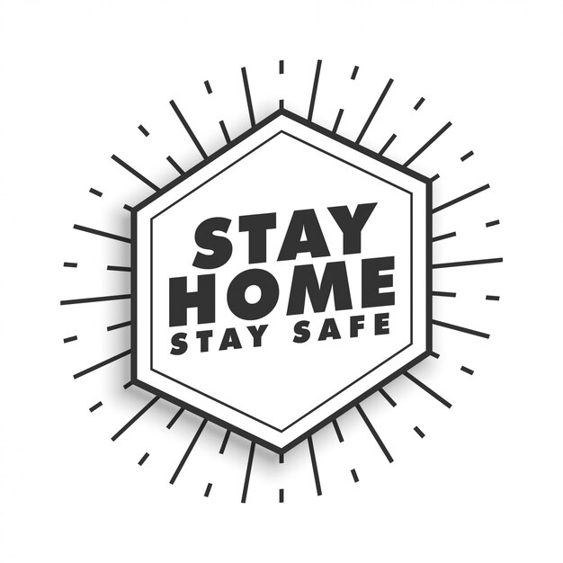 Blijf thuis en blijf veilig motiverende poster