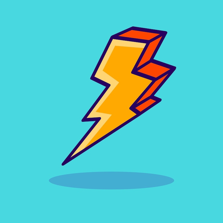 Blikseminslag pictogram illustratie