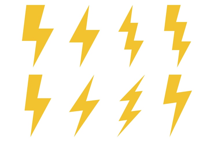 Gratis Vector bliksemschichten in schetsstijl