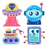 Gratis vector blitse sciencefictionstickers