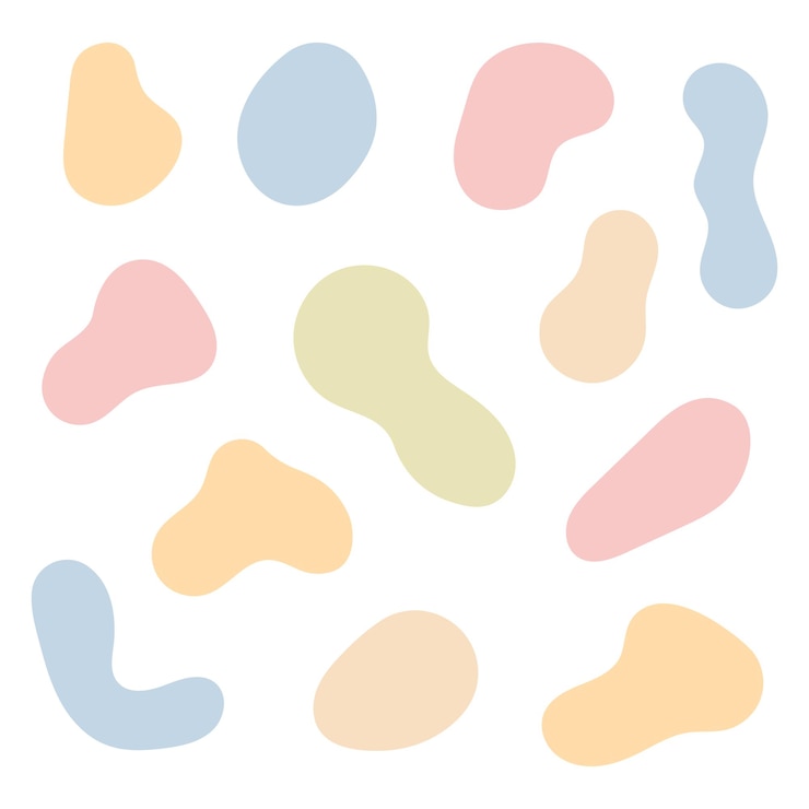 Gratis Vector blobs in pastelkleuren