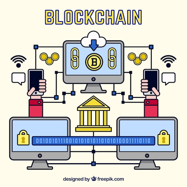 Gratis vector blockchain infographic concept