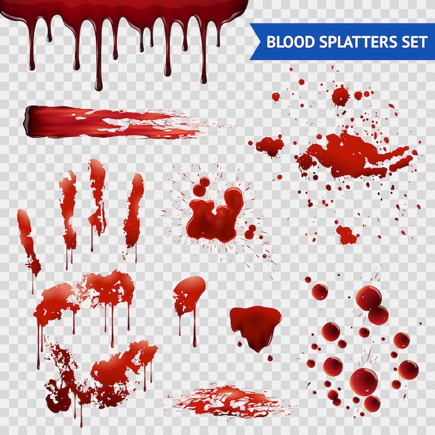 Bloedspatten Realistische monsters Transparante set