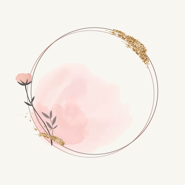 Gratis vector bloeiend rond bloemenframe