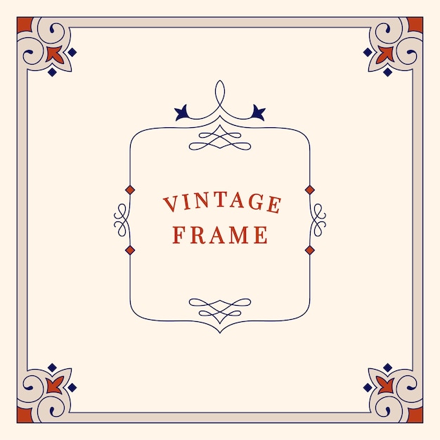 Gratis vector bloeit vintage ornament frame illustratie