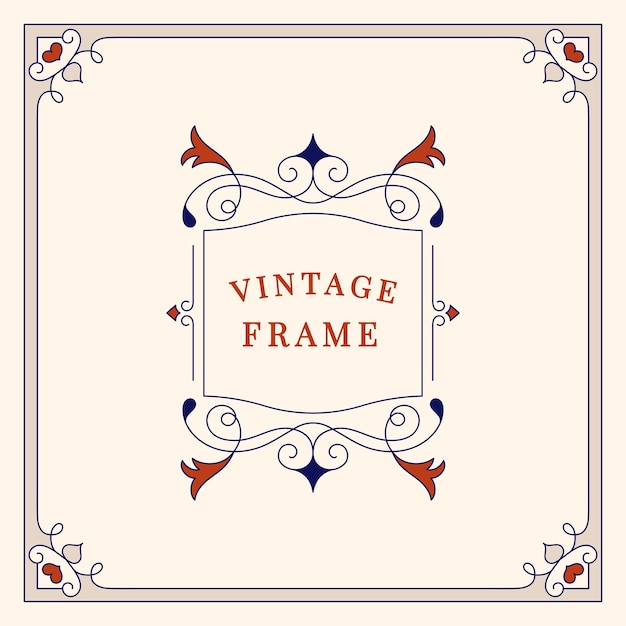 Gratis vector bloeit vintage ornament frame illustratie