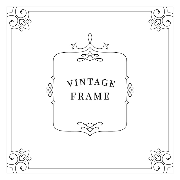 Bloeit vintage ornament frame illustratie