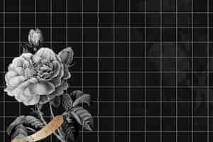 Gratis vector bloem achtergrond donkere rand vector, geremixt van vintage afbeeldingen uit het publieke domein
