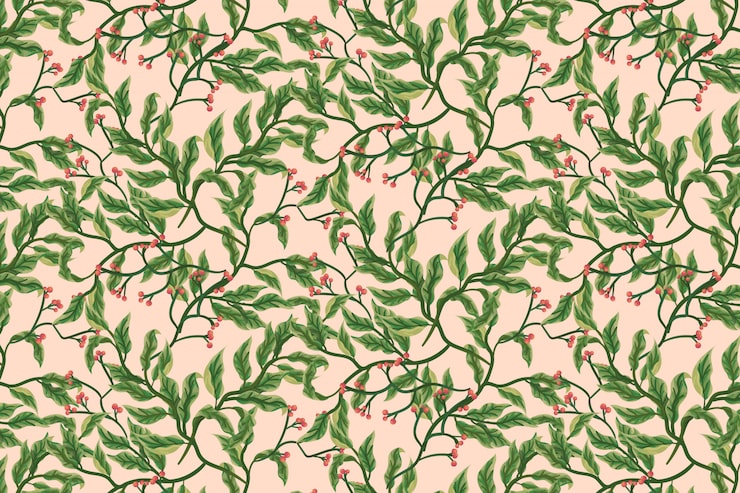 Gratis Vector bloem en bladerenachtergrond