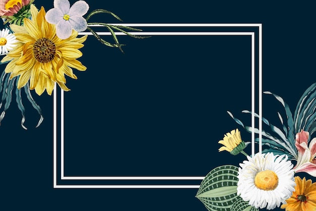 Gratis vector bloem illustratie vintage frame vector