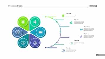 Gratis vector bloemblaadjesdiagram met zes elementen