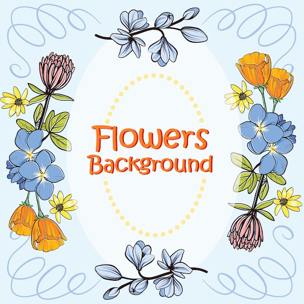 Gratis vector bloemen achtergrond ontwerp