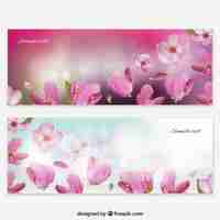 Gratis vector bloemen banners