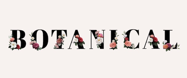 Bloemen botanische typografie