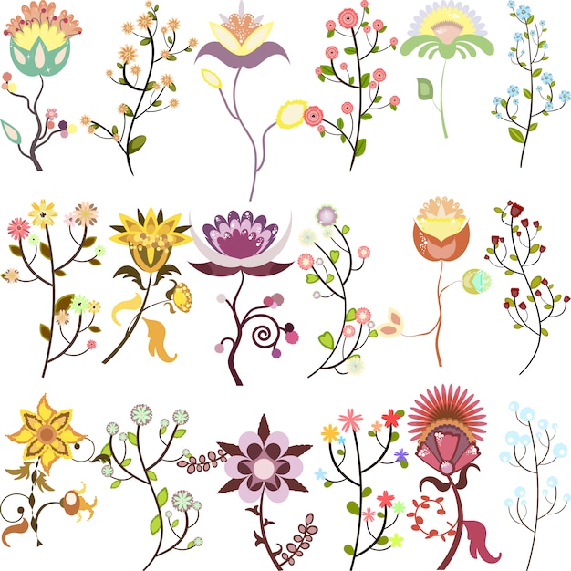 Gratis vector bloemen design collectie