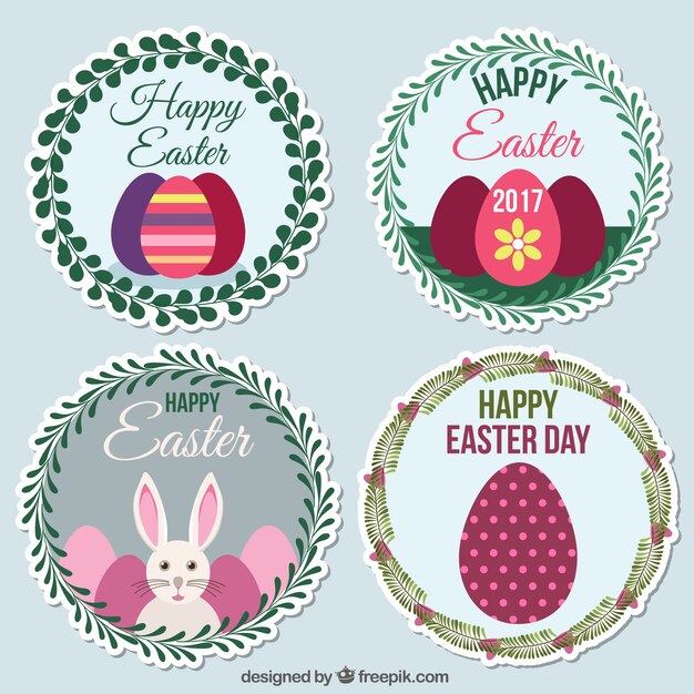 Bloemen easter egg stickers set