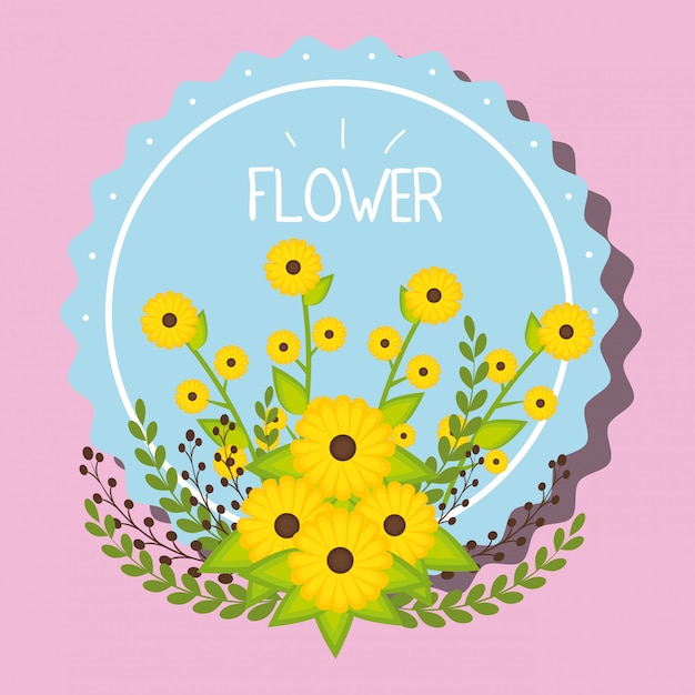 Bloemen embleem illustratie