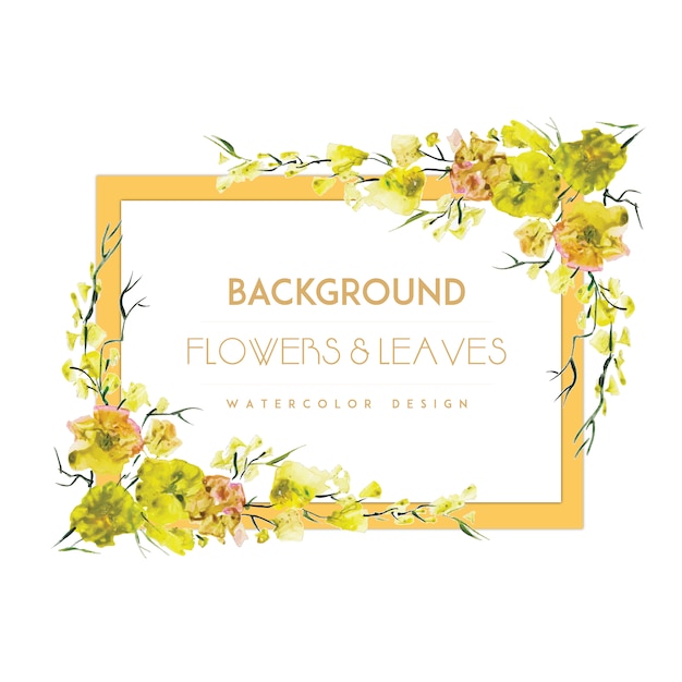 Gratis vector bloemen en bladeren frame achtergrond