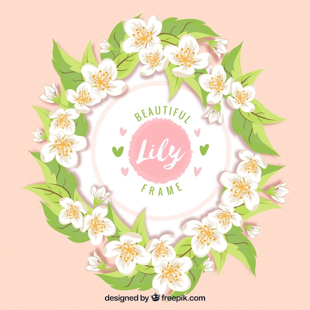 Gratis vector bloemen frame met mooie lilys