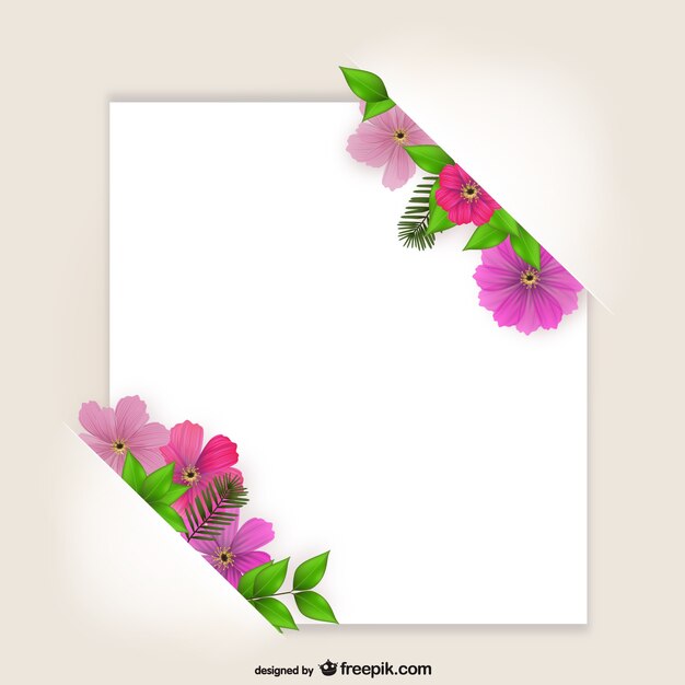 Bloemen frame op papier