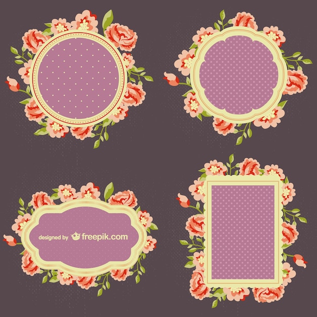 Gratis vector bloemen frameset