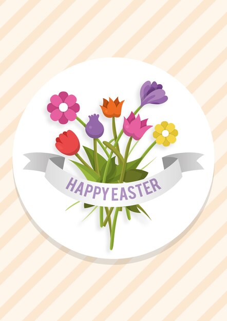 Gratis vector bloemen happy pasen