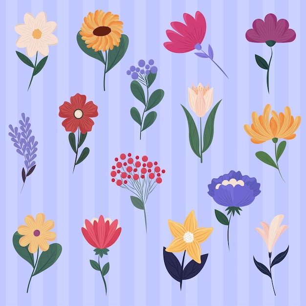 Bloemen instellen natuur vector ontwerp