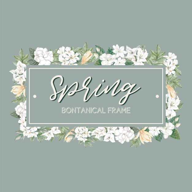 Gratis vector bloemen lente frame