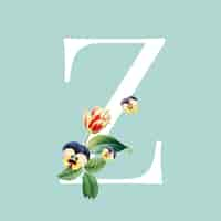 Gratis vector bloemen letter z ontwerp