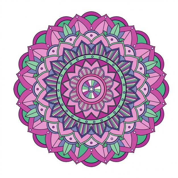 bloemen Mandala geïsoleerd op wit