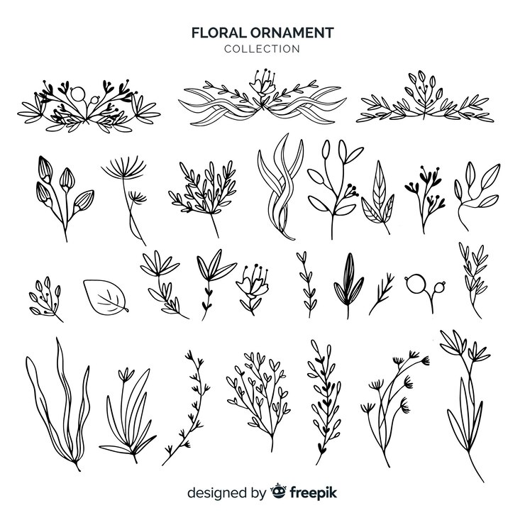 Gratis Vector bloemen ornamenten collectie