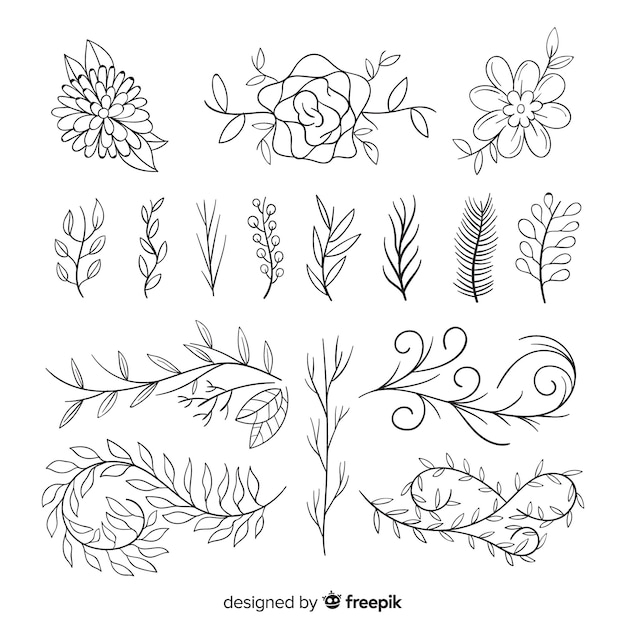 Gratis vector bloemen ornamenteninzameling